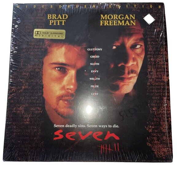 Seven Crime Mystery Laserdisc 1995 R Morgan Freeman Brad Pitt Kevin Spacey - Picture 1 of 3